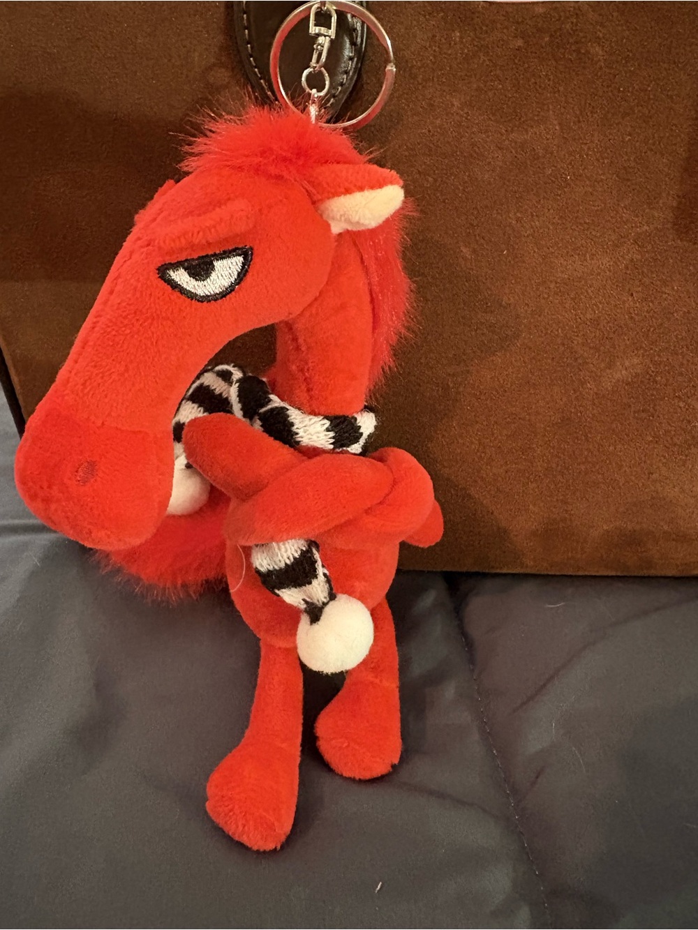 Red Plush Horse Keychain/ Bag Charm